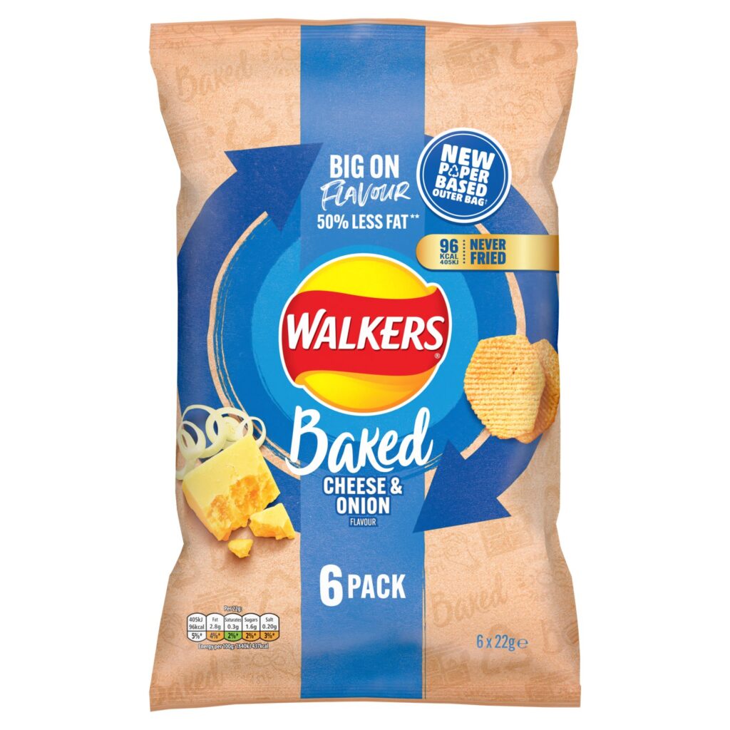 Walkers Baked Cheese & Onion 50% Less Fat 22g x 6 - The Pantry Expat ...